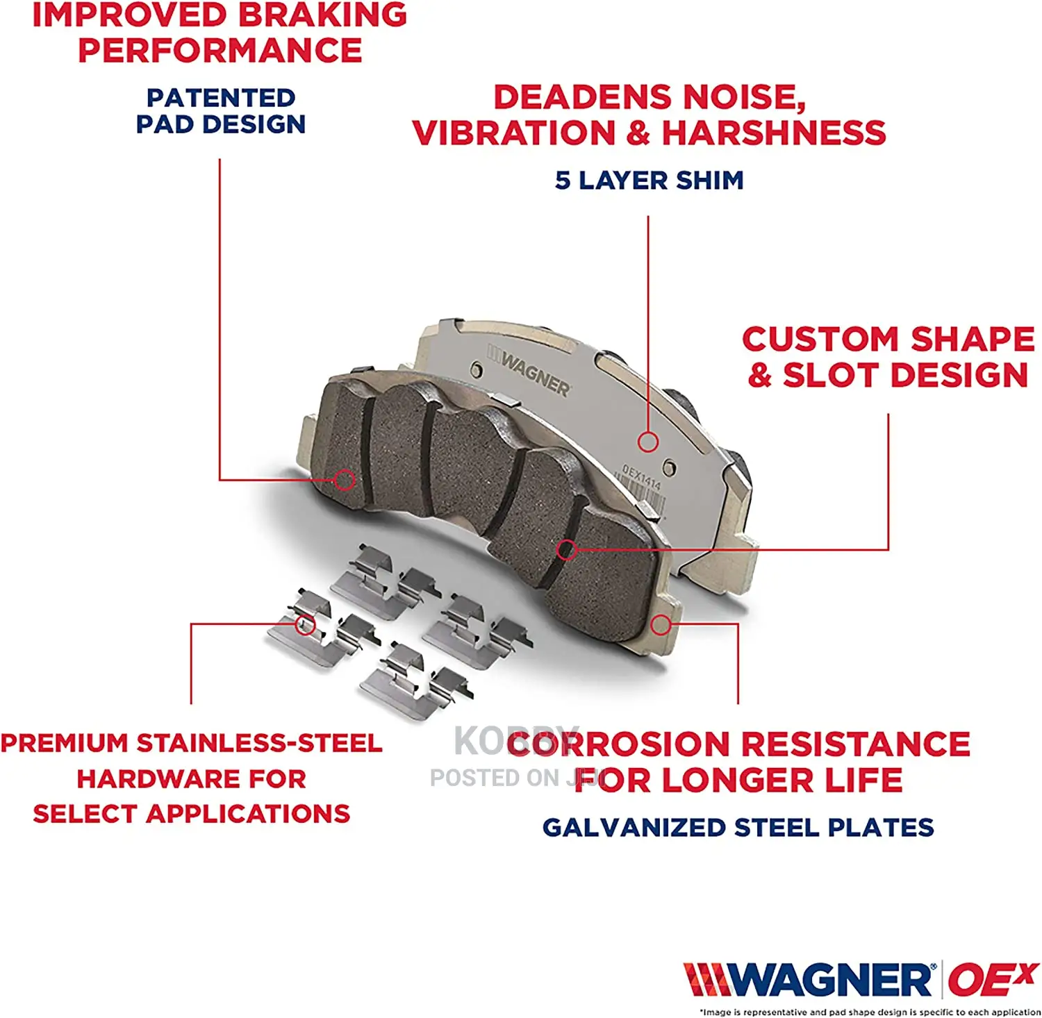 Wagner Brake OEX OEX1421 FRONT Disc Brake Pad Pair