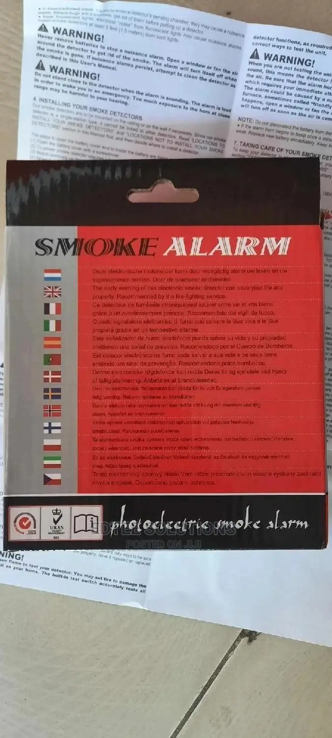 9v Battery Fire Alarm Smoke Detector