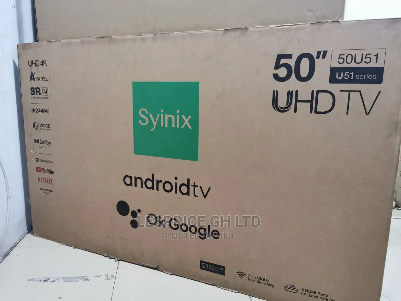 New in Box Syinix 50 Smart Android UHD Tv