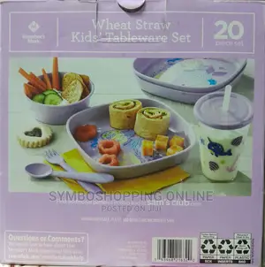 Member's Mark Wheat Straw Kids Tableware Set 20 Piece Set