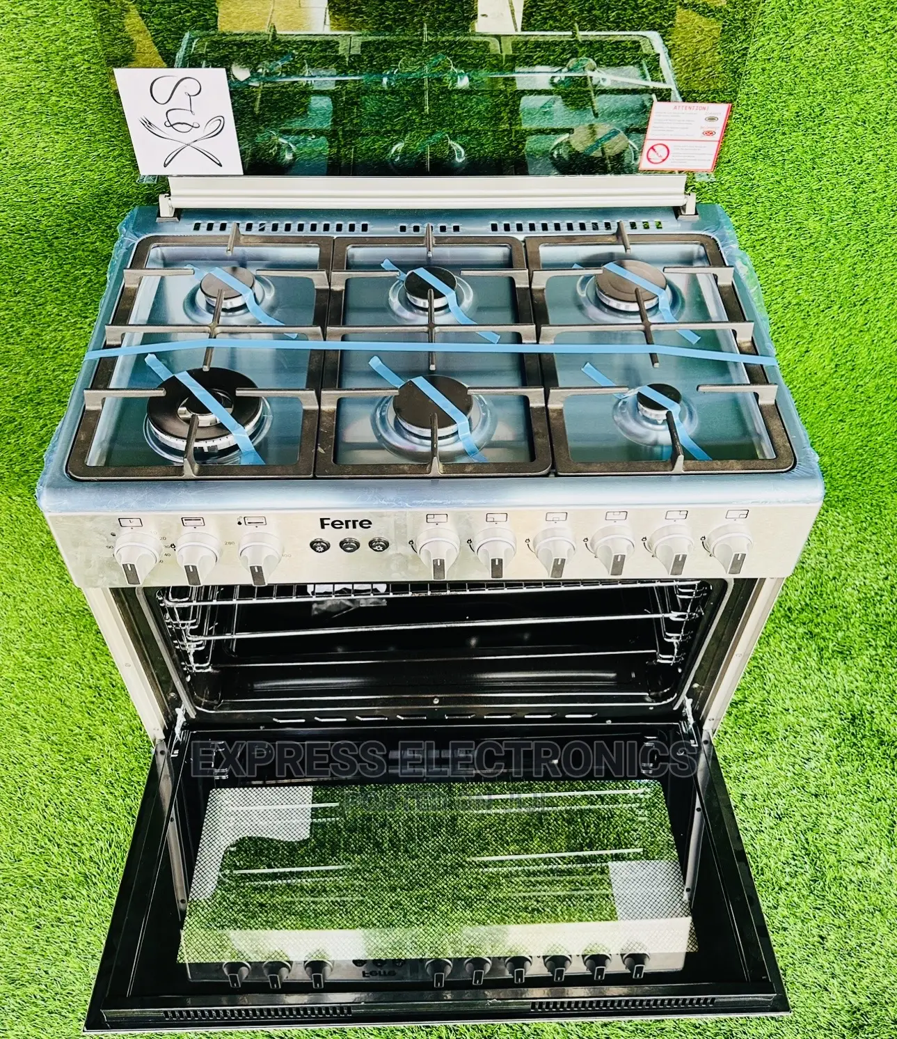 All Gas Cooker Oven and Rotisserie 6b Sliver Stove