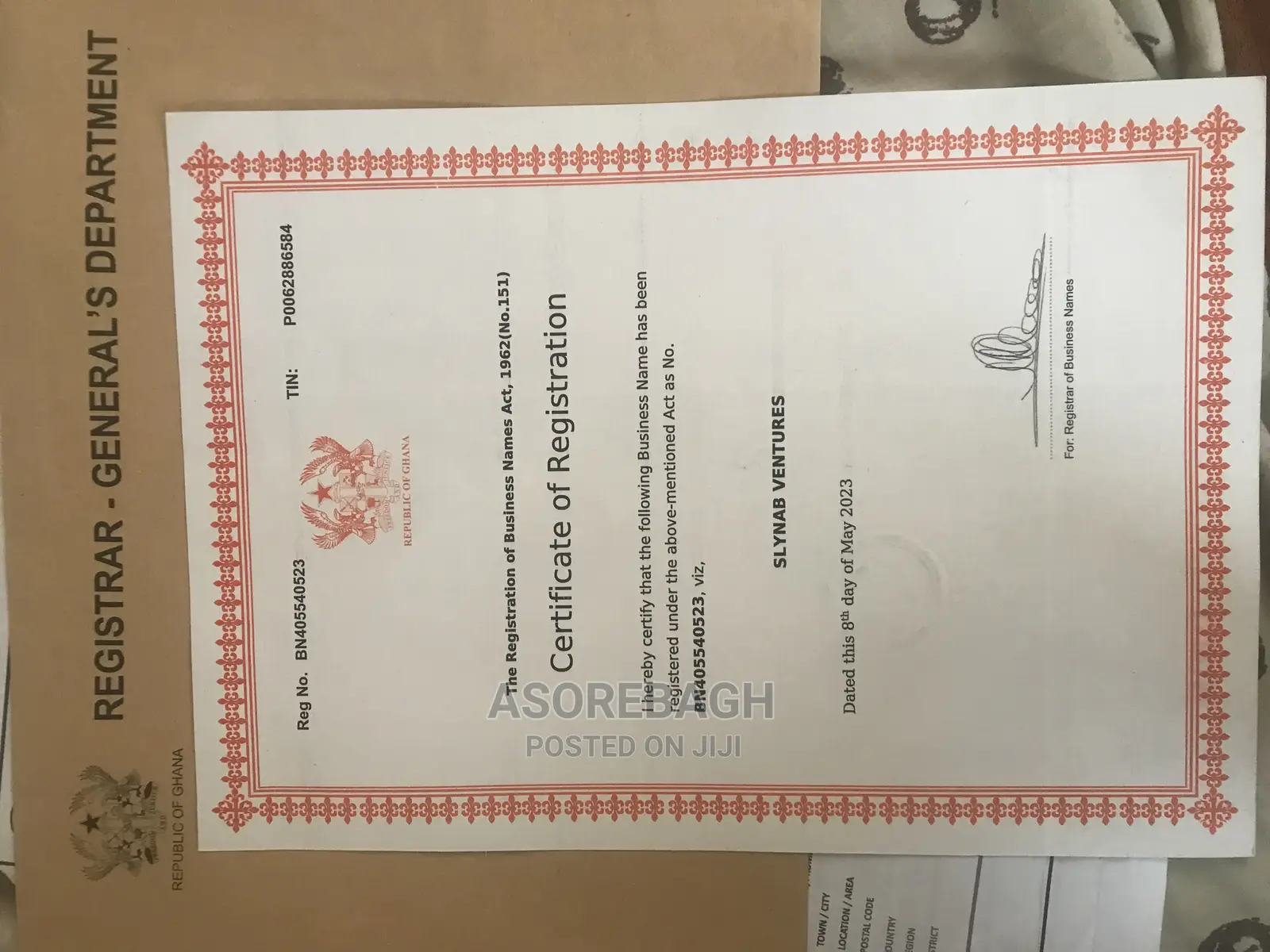 National Business Registration Certificate in 5days