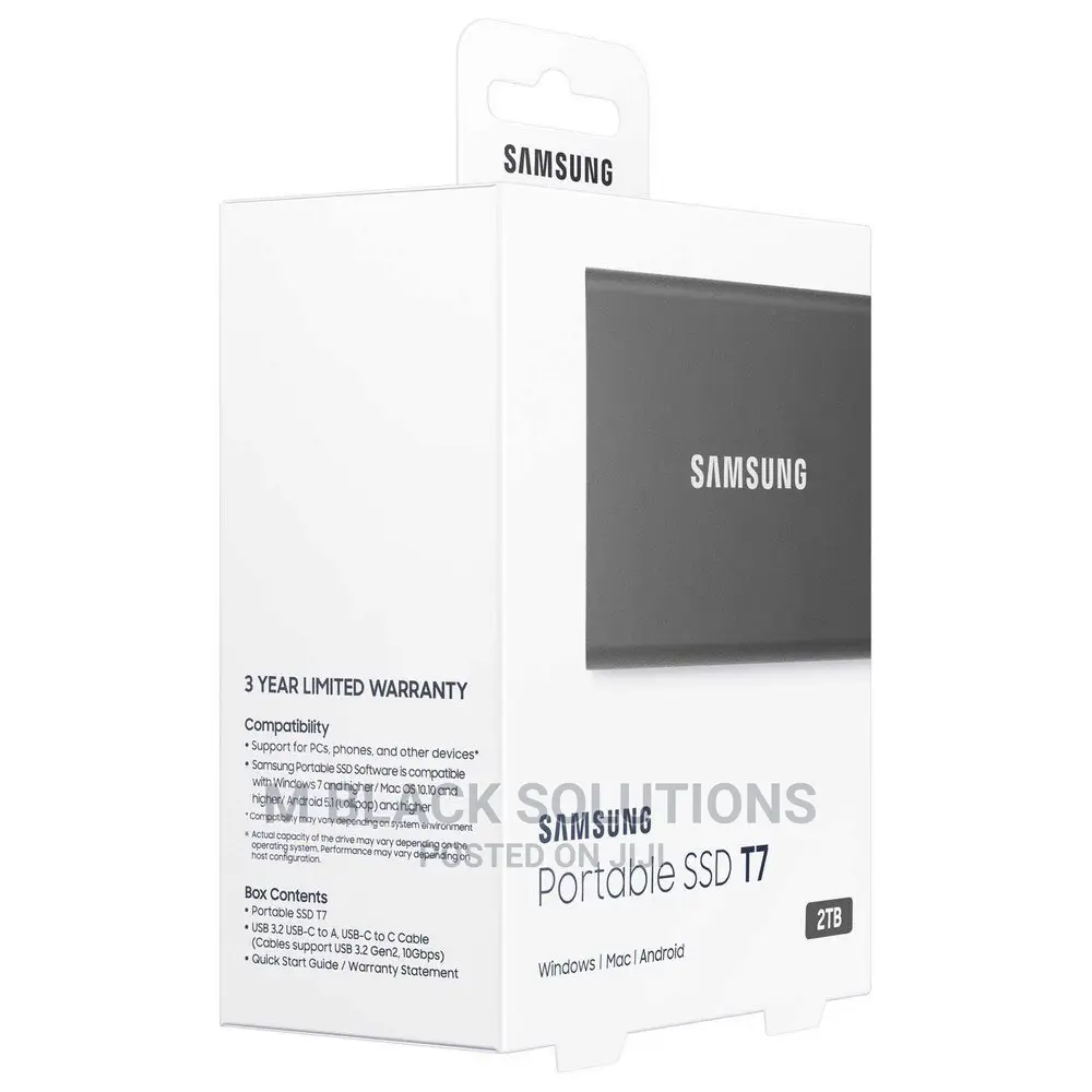 SAMSUNG T7 2TB - Portable SSD - Up to 1050mb/Gen 2