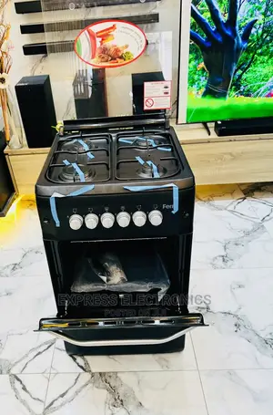 Free Standing Cooker Black 50/55 Gas 4burner Ferre Oven