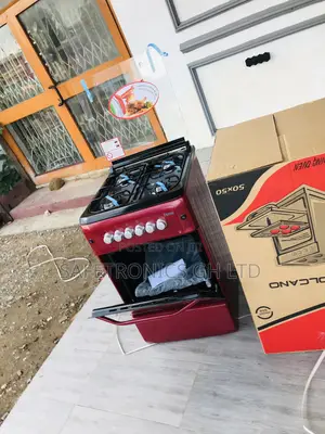 4 Ferre Burner Gas Oven Grill 50x55  Red