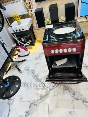 Oven Grill Auto Ignition 4burner Red 50/55 Cooker