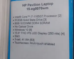 New Laptop HP Pavilion 15 8GB Intel Core I5 SSD 512GB