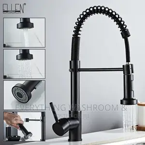 Black Spring Tap_swivel Sink Mixer_black Pullout_spring Tap