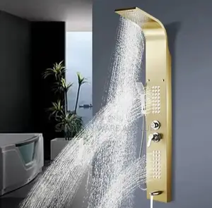 Gold Shower Panel - Waterfall Shower - Bathroom Shower