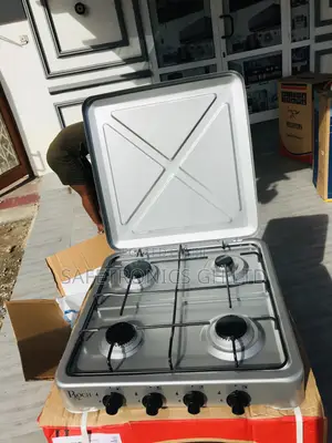 Gas Cooker Metallic Gray 4 Burner Table Top Volcano