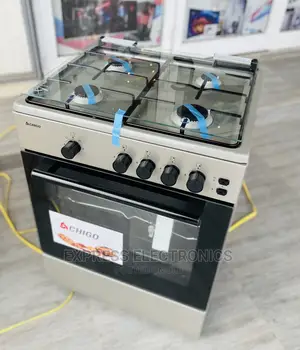 Chigo 60/60 Gas Cooker Rotisserie 4burner Sliver Color