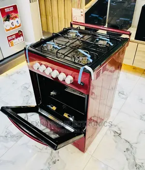 Inbuilt Lamp 4burner Gas Cooker Red Oven With Knobs