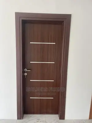 Executive Wooden Interior Door+Frame+Achitrave+Lock Complete