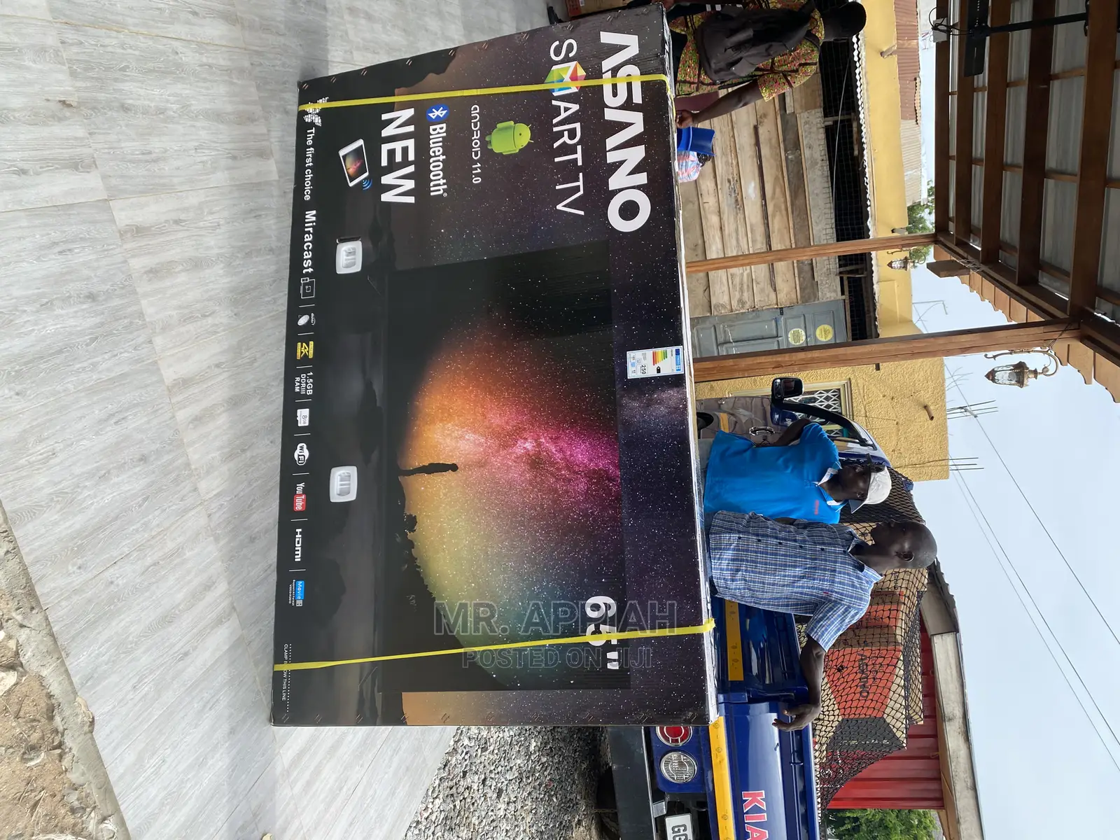(Black)Brand New Asano 65′′UHD Miracast Smart Satellite 