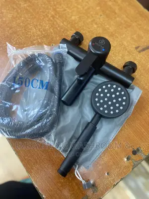 Black Shower-Bathroom Shower-Aluminum-Black Chain and Handle
