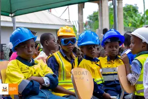 Engineer Career Dress With Helmet for School Kids Children
