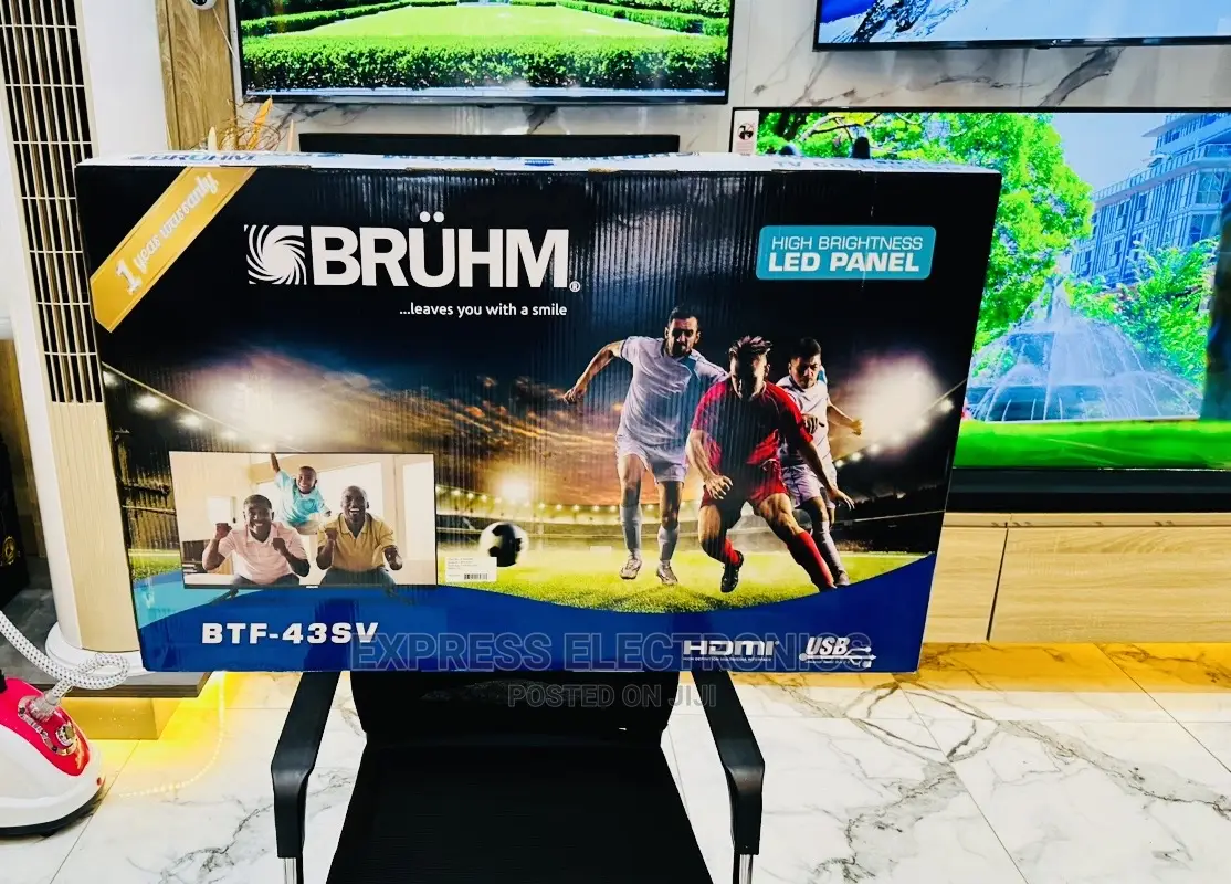 Glossy Sleek Black Bruhm 43′′ FHD Smart LED TV [ BTF-43SV