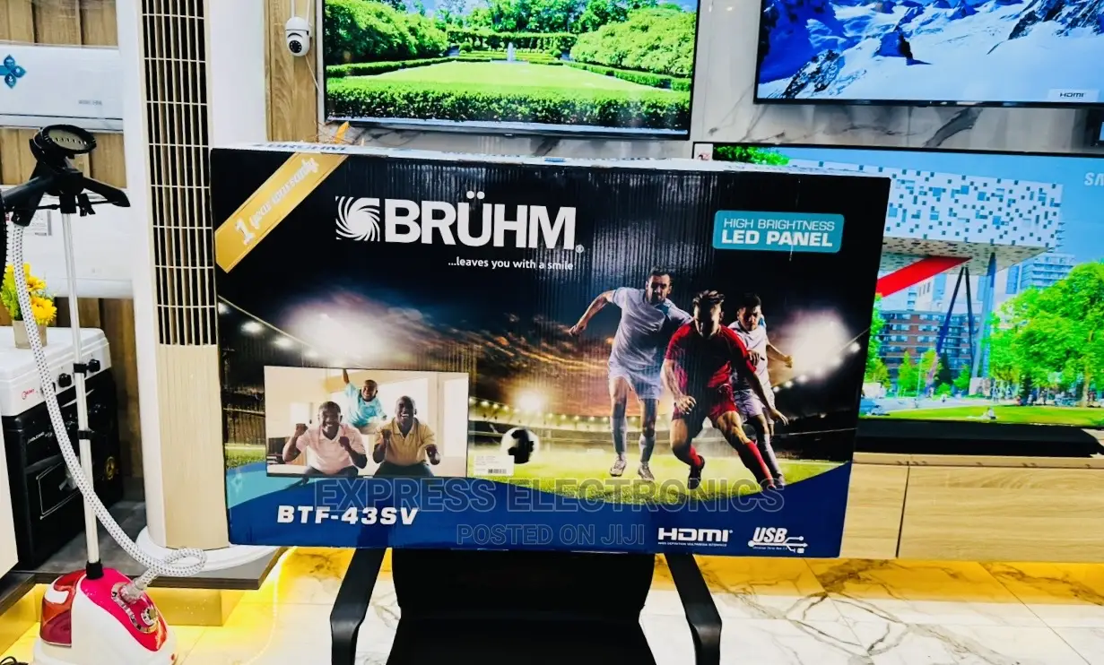 Glossy Sleek Black Bruhm 43′′ FHD Smart LED TV [ BTF-43SV