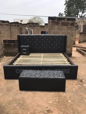 King Size Bed Frame With Ottoman and Side Drawer