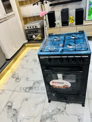 50/50 Gas Cooker Rotisserie 4burner Chigo Black