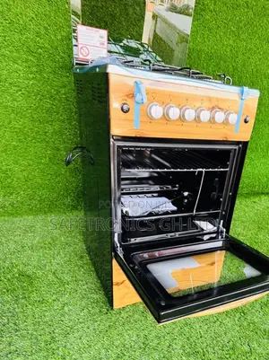 Fast Gas Cooker Oven Grill 50x50 4 Burner Wooden Light 