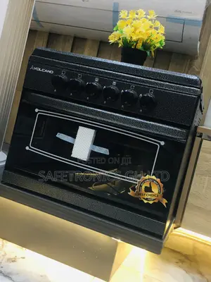 Black Mini Gas Cooker Oven Grill 50x50 Volcano 4 Burner 