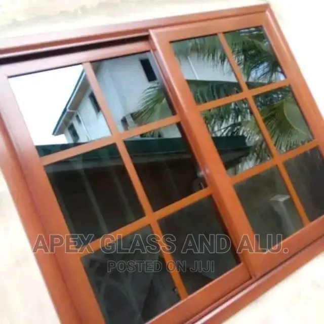 Aluminum Sliding Window Wood Colour