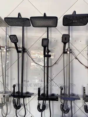 Black Shower With Temperature Indicator - Piano Style Shower