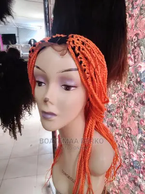 Orange Coloured Rasta Braided Wig