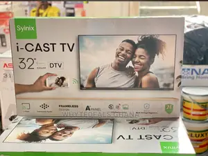 Frameless Icast 32” Syinix Full HD Satellite LED TV Free W/M