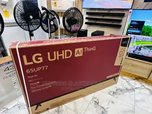 Black LG UHD Smart Up77 Series 65” Tv