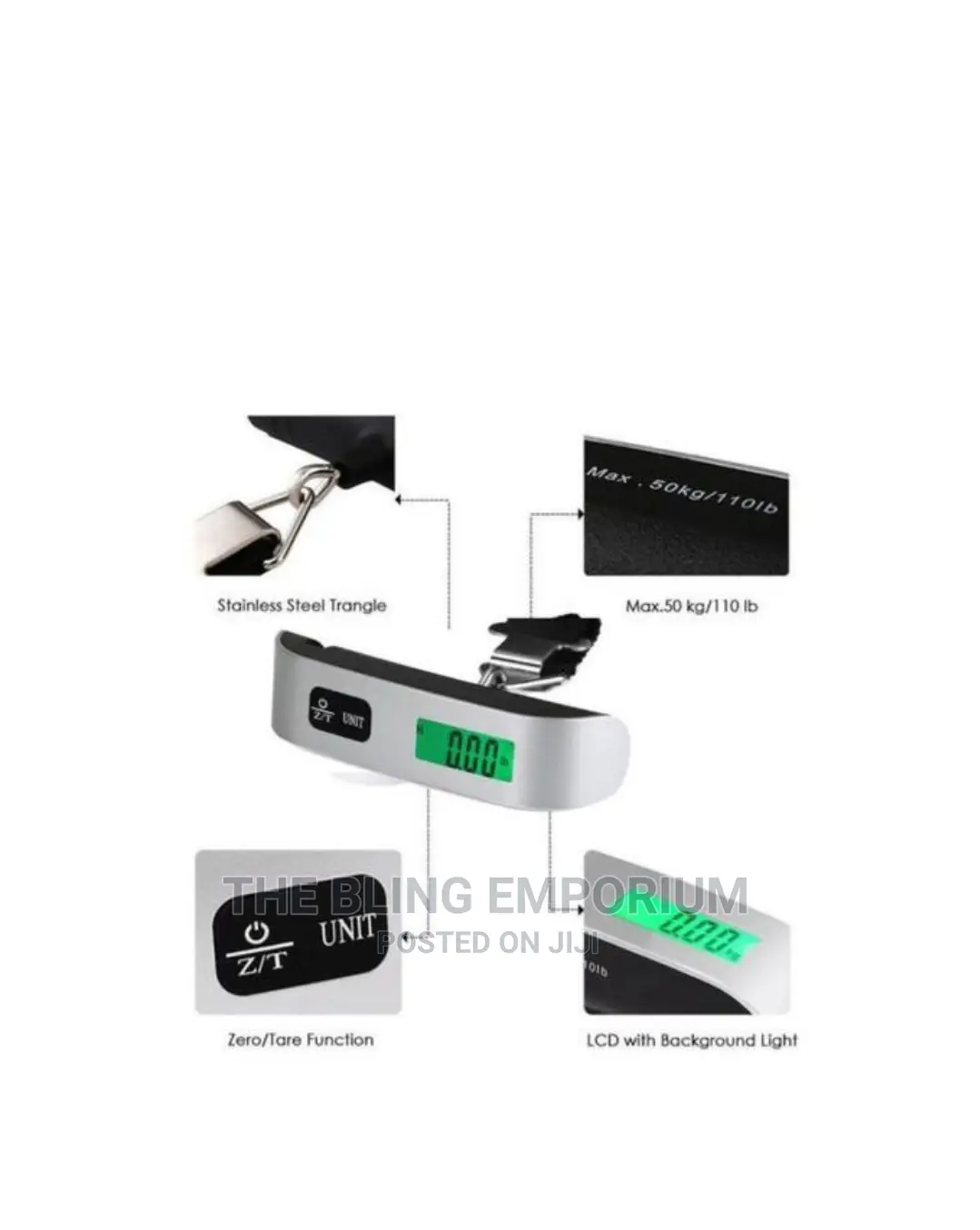 50kg X 10g LCD Digital Luggage Hand Held Weighing Scale