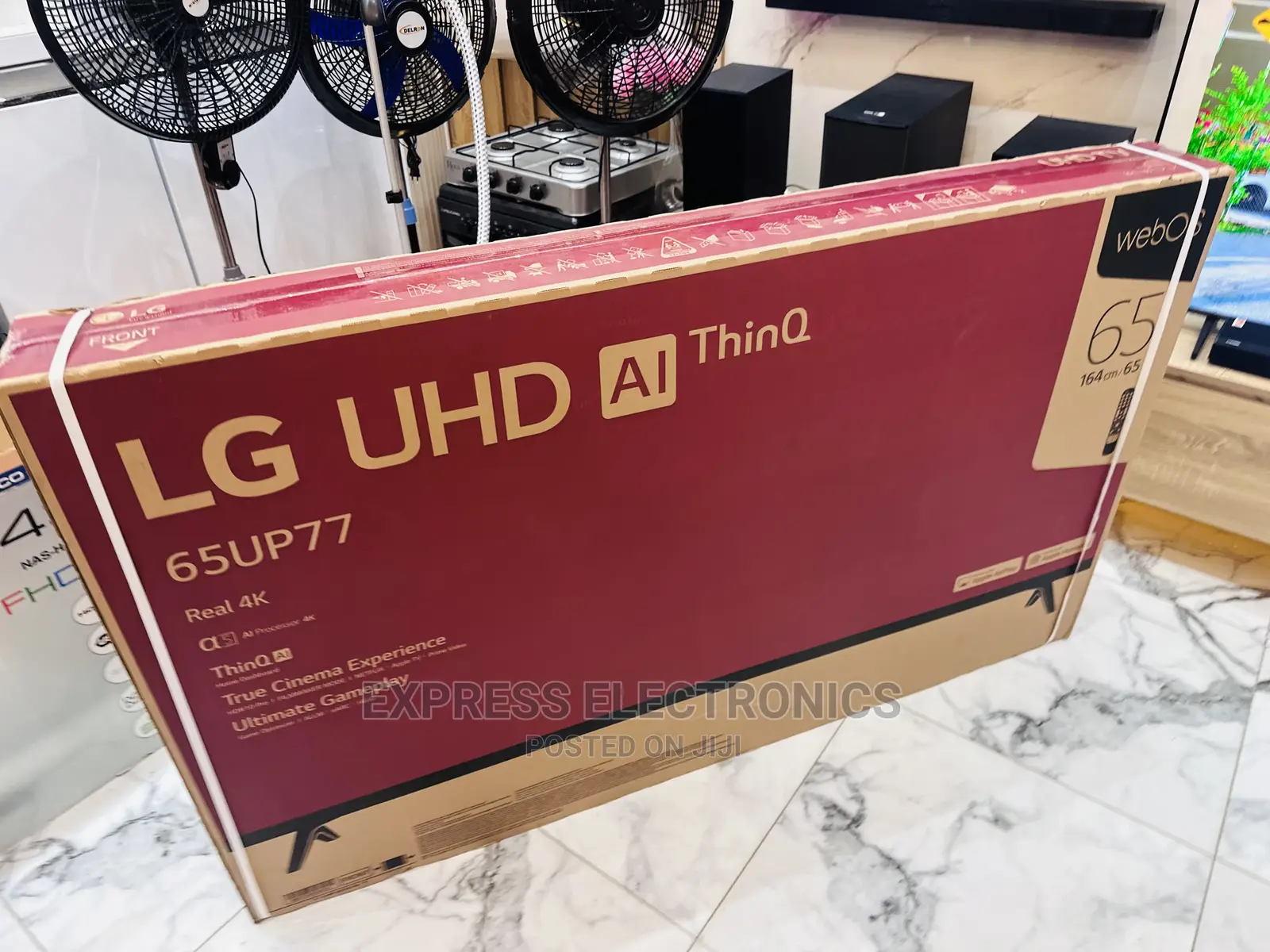 Glossy Black Slim UHD Smart LG Up77 65”Tv