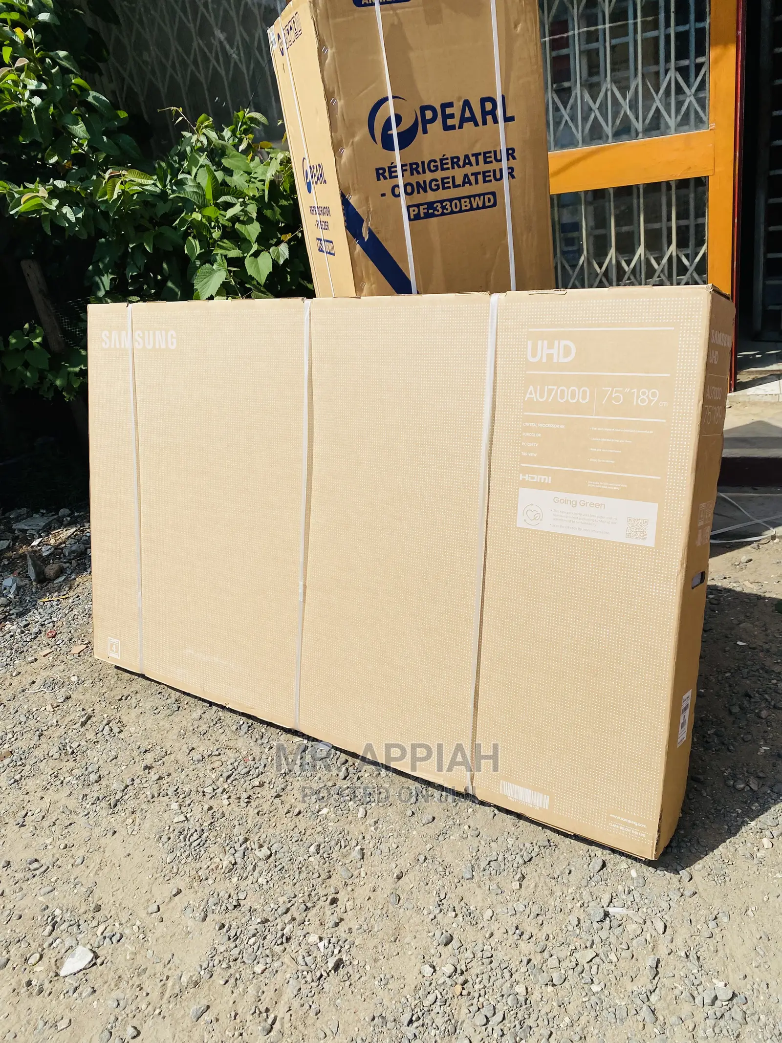 Call or Text Us for Original Samsung Ua75au7100 Tv(75”)
