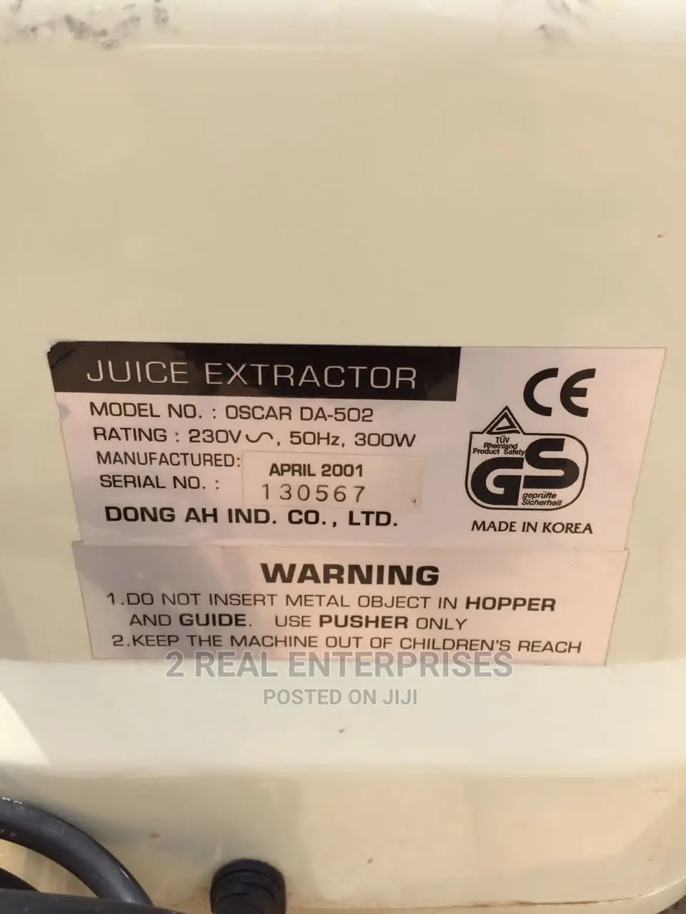 Slow Cold Press Juicer Extractor Cream