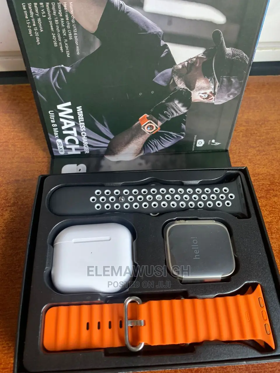 Ultra 8 Max Smart Watch Plus Free Airpods and Extra Straps
