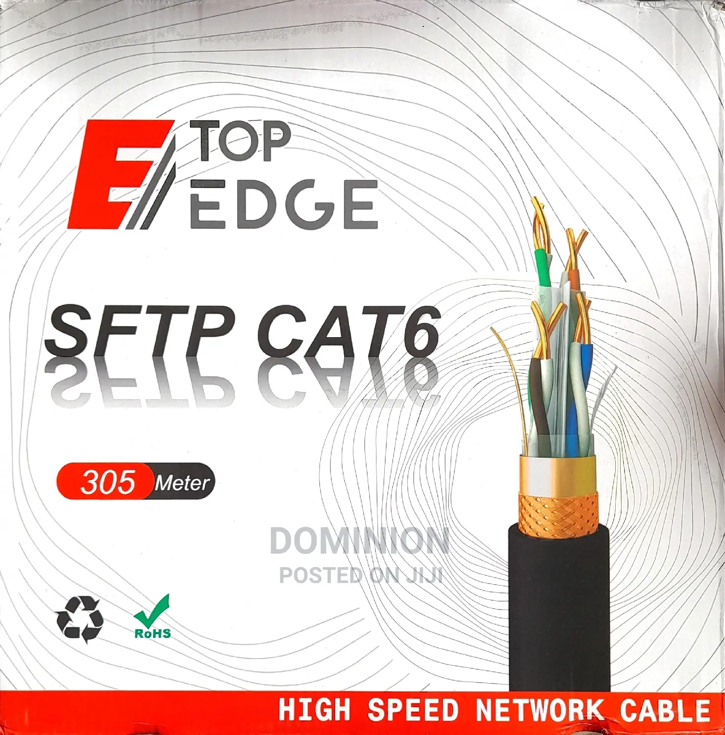 Top Edge Cat6 SFTP 305m Grey High Speed 1000mbps Indoor