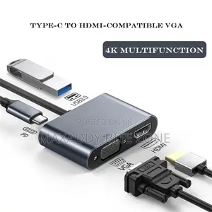 4 in 1 Usb Hub Type-C to Pd+Vga+Usb Adapter Converter