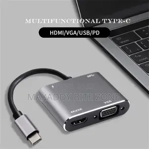 4 in 1 Usb Hub Type-C to Pd+Vga+Usb Adapter Converter