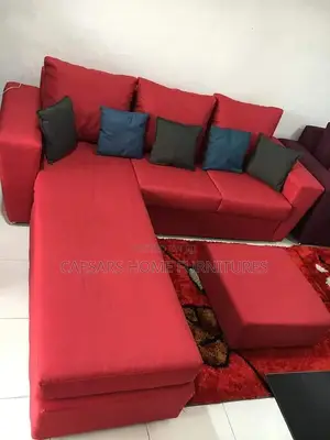 Red Lshape Sofa Chair