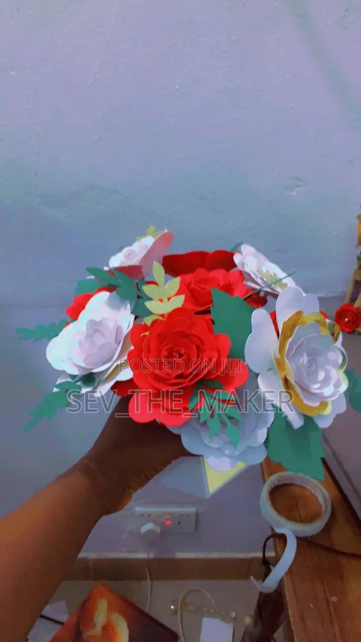 Paper Flowers and Vase Available for a Cool Price