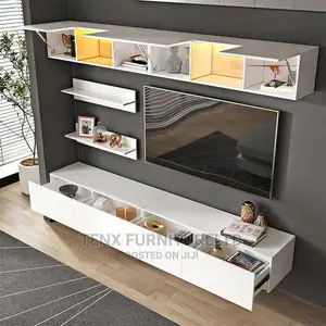 LED Floating Entertainment Center TV Stand Wall Mount UNIT