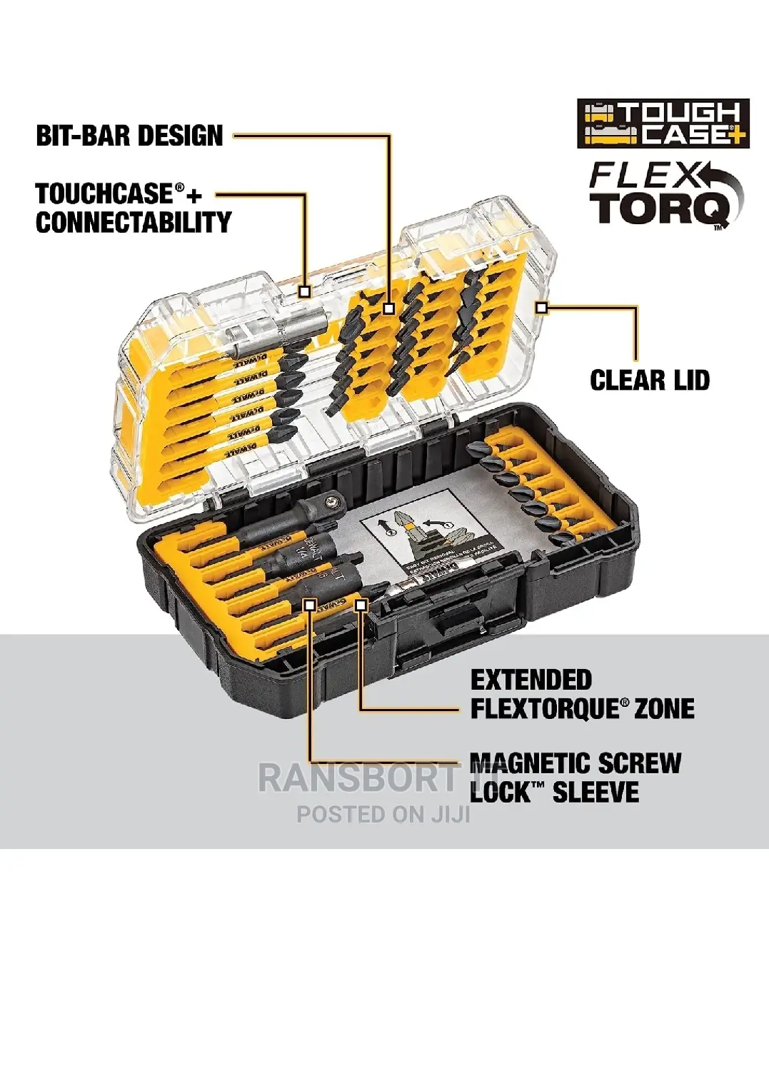 Dewalt Screw Driver Bit Set, Impact Ready, Flextorq, 40-Piece