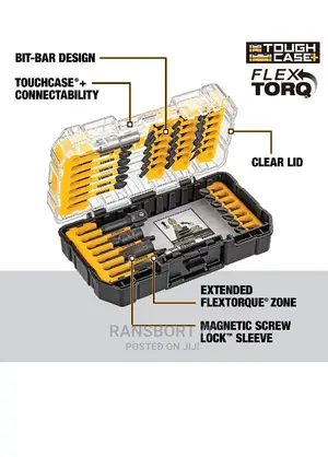 Dewalt Screw Driver Bit Set, Impact Ready, Flextorq, 40-Piece
