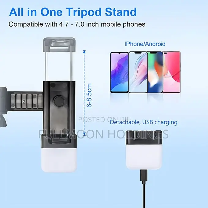 Bluetooth Selfie Stick + Fill Light +Shutter Remote