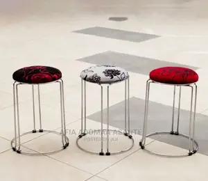 Round Cushion Metallic Bar/Hall Stool
