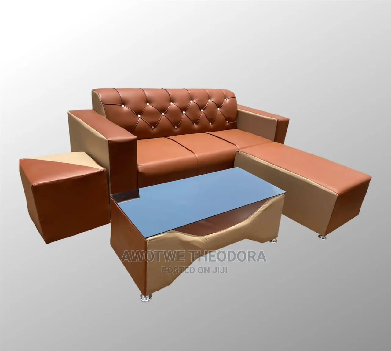 Quality L-Shaped Leather Sofa( Payment After Delivery)