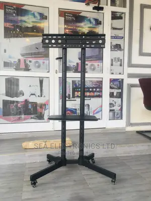 TV Trolley Stand, 37-70" TV Bracket With Shelf and Wheels