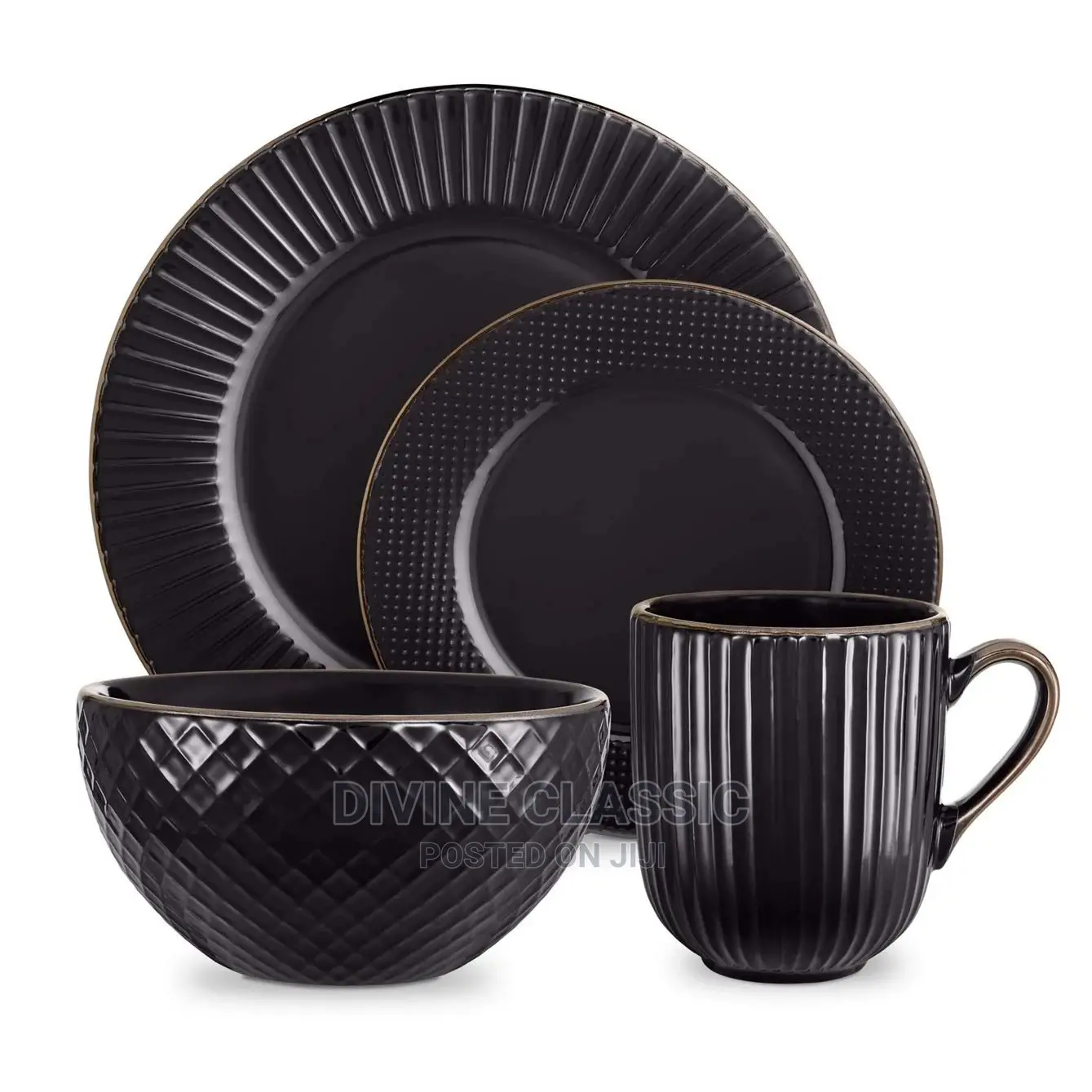 16pcs Tower Stoneware Dinner Set