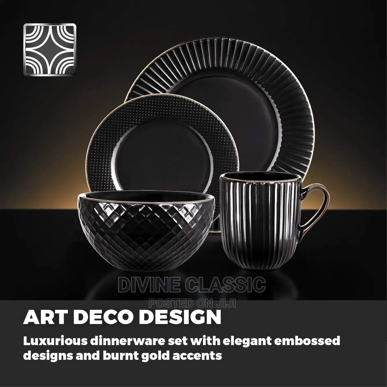 16pcs Tower Stoneware Dinner Set